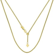 14K Gold 1.3MM Adjustable Popcorn Chain Necklaces, Available in Yellow, White, and Rose, Gold Necklaces for Women, Extends Up to 22", Bolo Slider Necklace, 100% Real 14K Gold, Next Level Jewelry