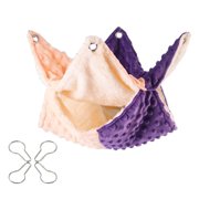 Pet Hamster Hammock Bed Warm Cage Accessories Hideout Play Soft with Hook Bedding Nest Toy for Small Animals Sugar Glider Parrot Ferret Mice Orange 20cm