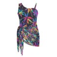 thumbnail image 6 of POLERO Neon Rainbow Palm Tree One-Piece Swimsuit with Mesh Cover Up Skirt - Quick Dry, Adjustable Straps for Teens 7-18 Years | Beach & Pool Vacation, 6 of 10