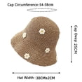 thumbnail image 3 of Fewfanhot Women's Hand Crocheted Straw Bucket Hat with 3D Daisy Floral Accents Breathable Open Weave UPF Protection for Beach, Travel, Casual Summer Wear, 3 of 4