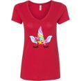 thumbnail image 3 of Inktastic Unicorn Face Women's V-Neck T-Shirt, 3 of 5