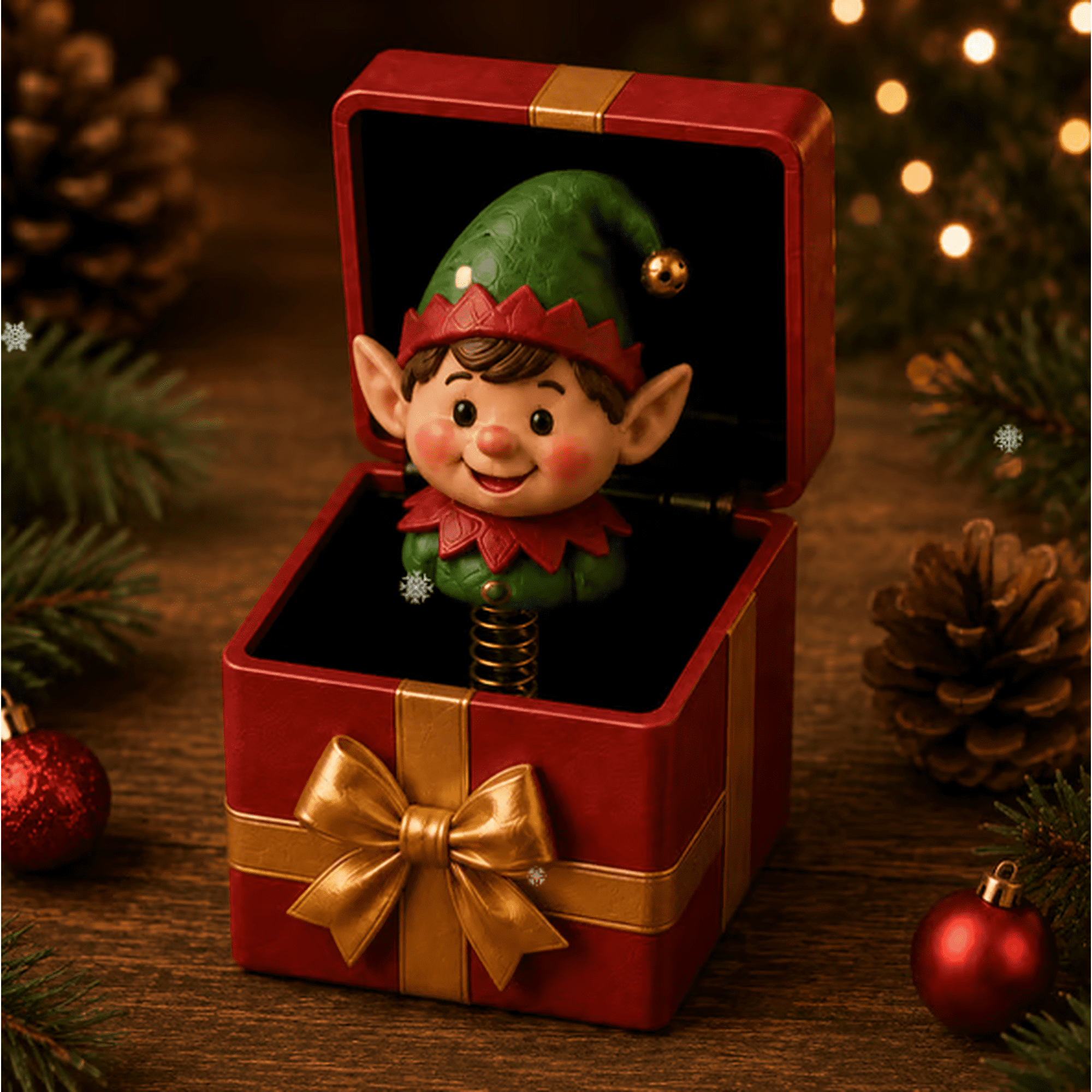 Christmas Magic Pop-Up Gift Box Pop Out Christmas Character Box Novelty Holiday Tabletop Decoration & Surprise Gift Christmas Gift (Christmas Elf)