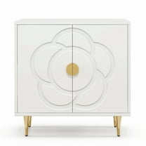 GETYES Modern Storage Cabinet with Floral Pattern Panel and Adjustable Shelf