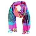 thumbnail image 4 of Double Side Rainbow Silky Tropical Colorful Exotic Pashmina Wrap Shawl Scarf, 4 of 6