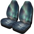 thumbnail image 2 of ABPHQTO Juego de 2 fundas para asientos de coche paisaje nocturno del desierto helado y el cielo estrellado del norte Protector universal para asientos delanteros de coche, 2 of 4