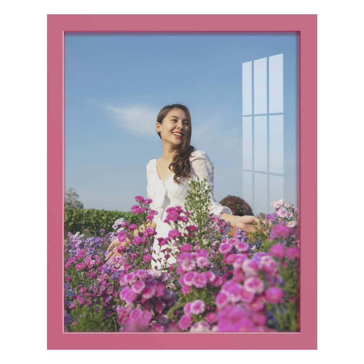 Modern Real Wood 11x14 inch Picture Frame in Hot Pink