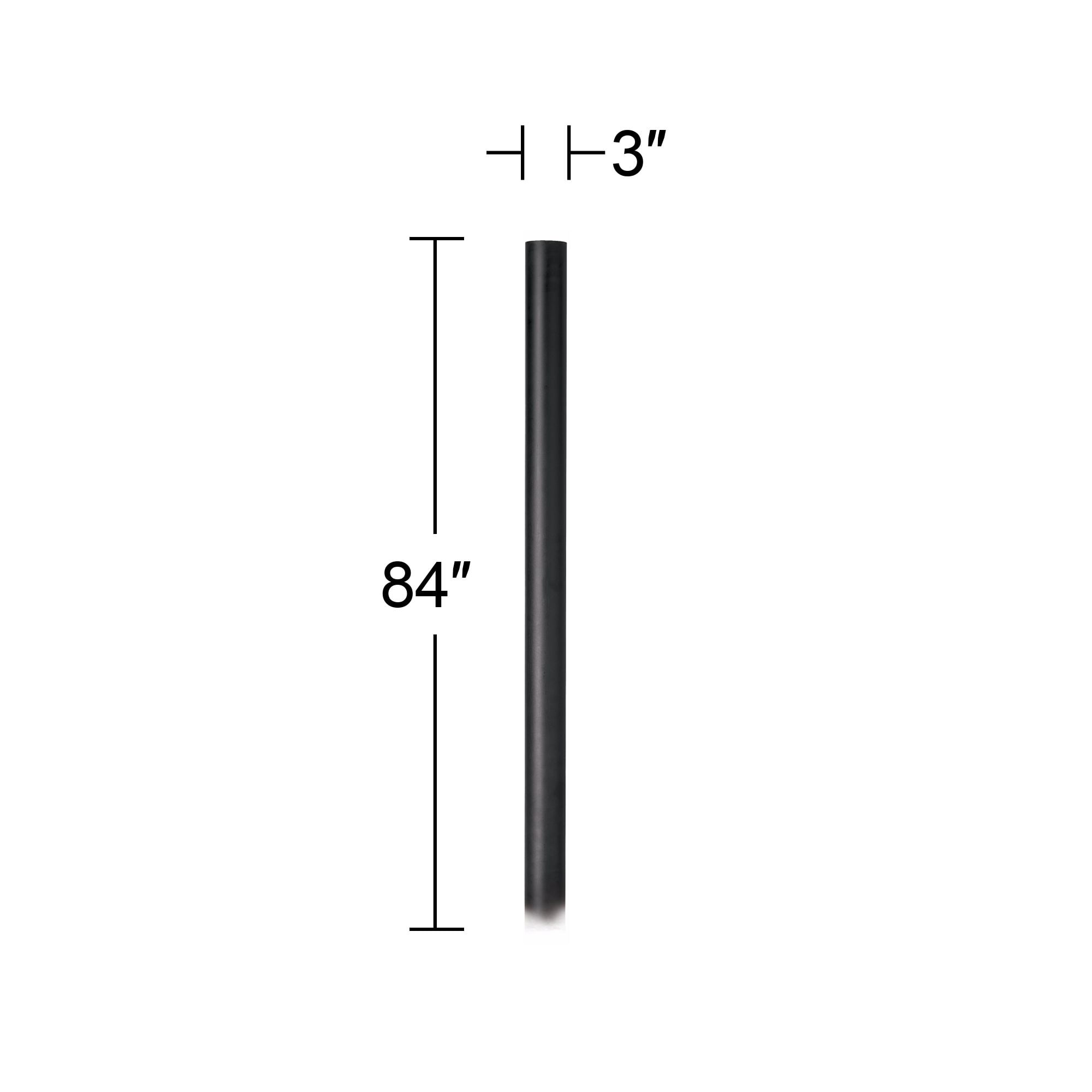 John Timberland Modern Outdoor Direct Burial Post Light Pole Black Die-Cast Metal 84" for Post Garden Yard