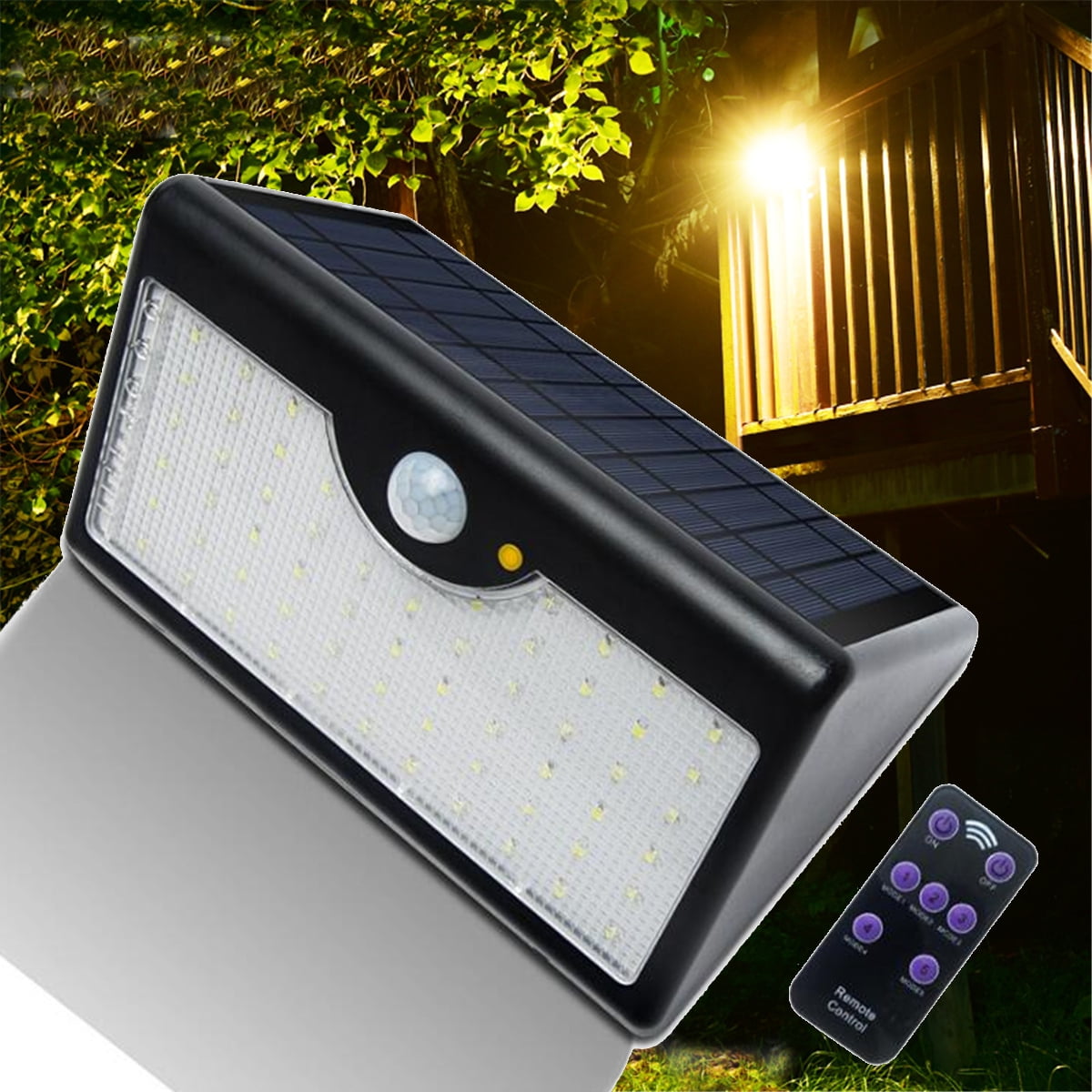 Solar Lights Outdoor,60 LEDs Wireless Solar Motion Sensor Light with