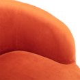 thumbnail image 6 of Swivel Barrel Accent Chair, Velvet Upholstered Single Sofa Chair with Metal Base, Modern Comfy Living Room Chairs with Curved Armrest for Living Room, Bedroom, Lounge, Orange, 6 of 7