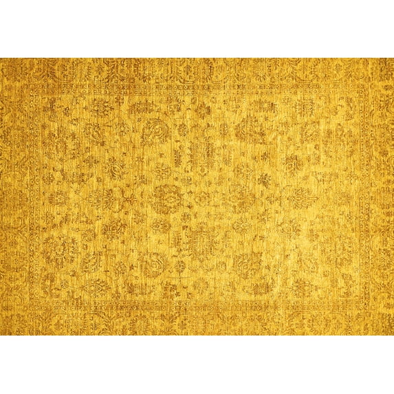 Ahgly Company Indoor Rectangle Abstract Yellow Modern Area Rugs, 7' x 9'