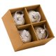 thumbnail image 1 of Hill Interiors - Bola de Navidad Diseño Diamante Navidad - Pack de 4 (Plateado Metalizado), 1 of 2