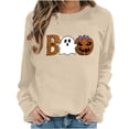 thumbnail image 3 of Jsaierl Halloween Sweatshirts Women Funny Pumpkin Graphic Pullovers Soft Classic Round Neck Long Sleeve Sweater Tops Halloween Party Supplies, Sizes S-2XL, 3 of 7