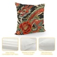 thumbnail image 4 of Decorative Square Throw Pillow Cover Cozy Velvet Botanical Colorful Floral Pattern Japanese Dragon Folk On Vintage China Pillow Case for Couch Sofa Decoration, 4 of 5