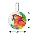 thumbnail image 6 of Rainforest Macaw Parrot Tropical Watercolor Round Luggage ID Tag Card Suitcase Carry-On, 6 of 8
