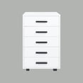 thumbnail image 2 of Naomi Home 5-Drawer Rolling File Cabinet with Lockable Casters, White, 2 of 11