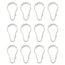Mainstays Shower Curtain Rollerball Hooks, Easy Gliding, Clear, Set of 12