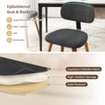 thumbnail image 6 of Giantex Wooden Dining Chairs Set of 2, Chenille Fabric Upholstered Kitchen Chairs, Walnut & Dark Grey, 6 of 9