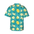 thumbnail image 3 of Fotbe Lemon Blue Hawaiian Shirt for Men Unisex Summer Beach Casual Short Sleeve Cotton Linen Button Down Shirts-XX-Large, 3 of 9