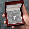 thumbnail image 4 of To My Husband - Cross Necklace - Cuban Link Chain with Artisan Cross, 4 of 5