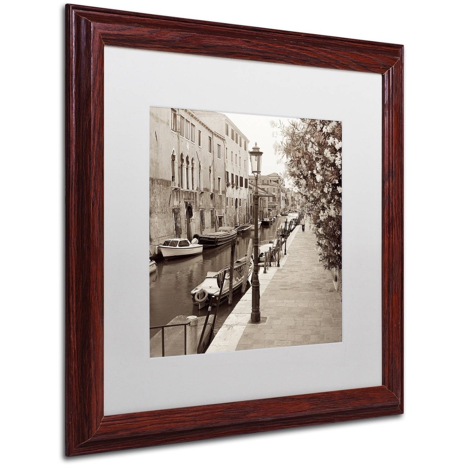 Trademark Fine Art "Venezia VII" Canvas Art by Alan Blaustein, White Matte, Wood Frame