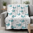 thumbnail image 2 of Turquoise Airplane Blanket Soft Cozy Warm Throw Blanket for Couch, Plush Fuzzy Flannel Fleece Blankets for Sofa, Modern Abstract Art Cartoon Clouds Bed Blankets Lightweight Gifts for Women, 40"x50", 2 of 9