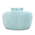 thumbnail image 5 of Newest Shell-Shaped Faux Fur Lounger with Footstool, Light Blue Bean Bag Chair for Princess Room & Fantasy Corner, 5 of 10