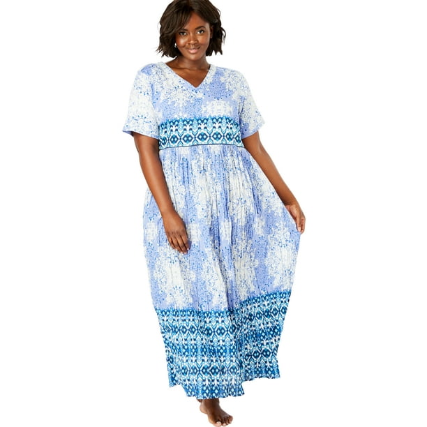 Only Necessities - Only Necessities Women's Plus Size Crinkle Cotton ...
