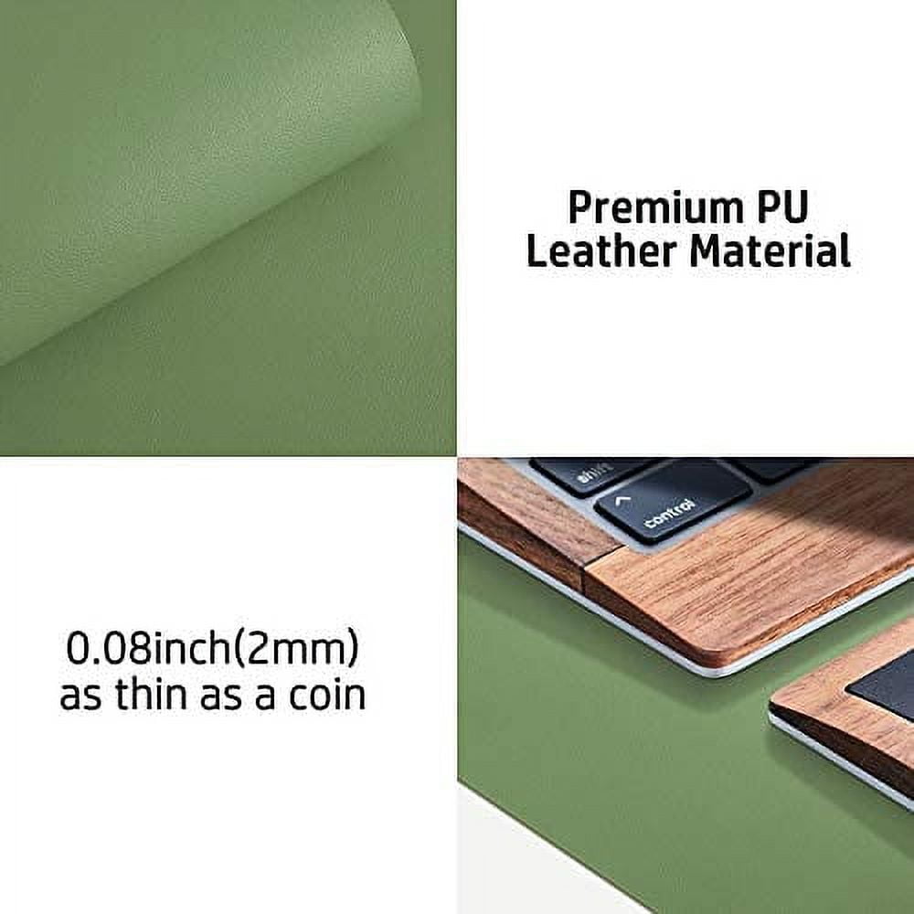 Solucky Leather Mat Desk Pad & Blotter Protector, Flat, Non Slip, 34 x 16  Inches, Dark Brown, Ideal for Office and Home