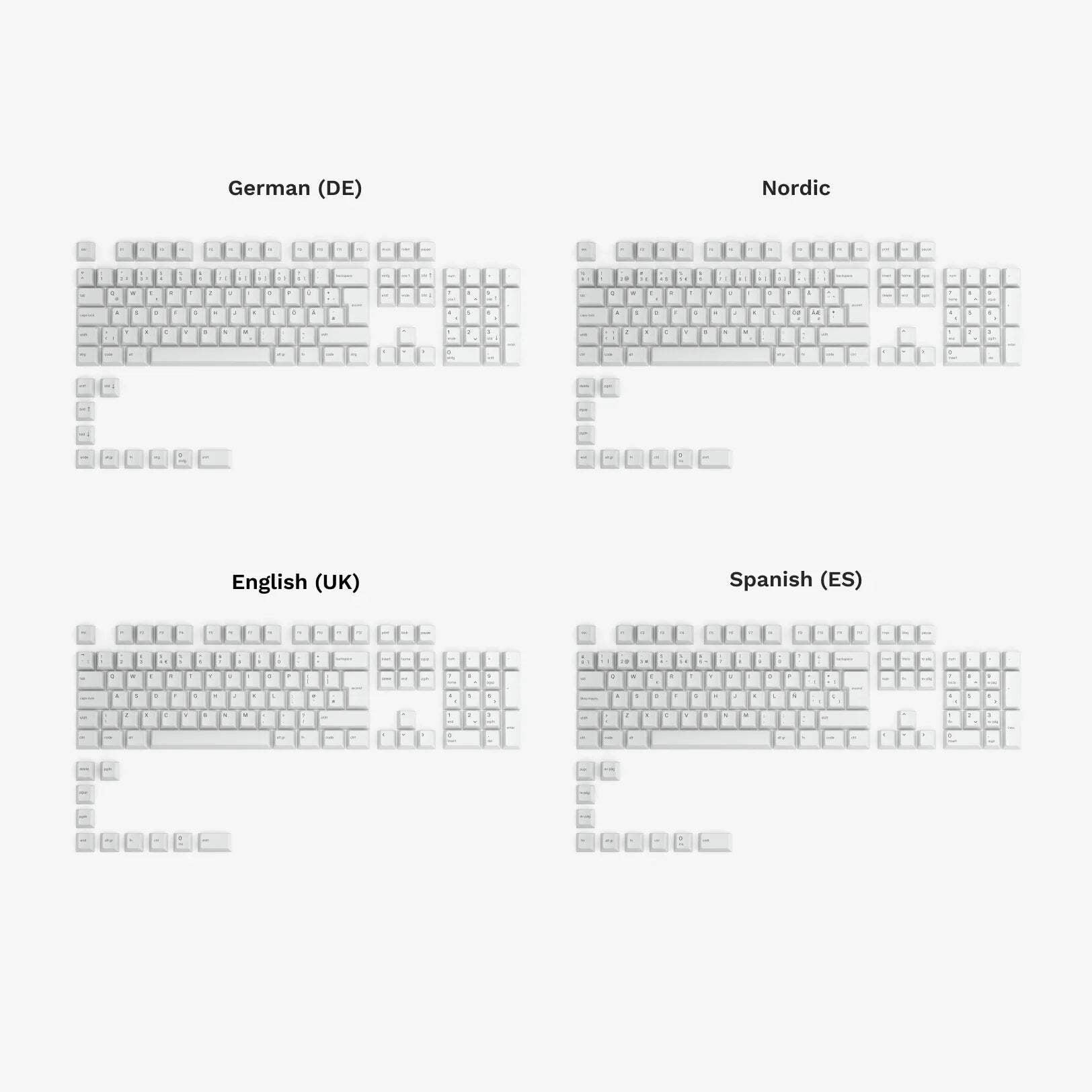 GPBT Arctic White Dye Sublimated Keycaps