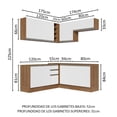 thumbnail image 3 of Cocina Integral Esquinera 349cm Marrón/Blanco Glamy Madesa 03, 3 of 10