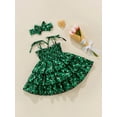 thumbnail image 3 of Xingqing Robe de Saint-Patrick pour Bébé Fille Sans Manches à Bretelles Spaghetti + Bandeau, 3 of 7