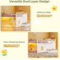 thumbnail image 3 of Full Over Twin Bunk Bed with 8 Fabric Drawers, RGB LED Lights & Under-Bed Play Zone – F Over T Low Loft Bed with Soft Padded 2-Step Ladder, Space-Saving Bed, 3 of 9
