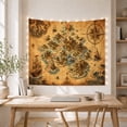thumbnail image 4 of Vintage Sea Monster and Ship on Aged Parchment Map, Adventurous Fantasy for Ocean Lovers, Nautical Cartography Wall Art, Birthday Gift Tapestry Wall Hanging for Bedroom and Living Room, 4 of 6