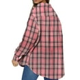 thumbnail image 5 of UVN Plaid Shirt for Women Oversized Flannel Long Sleeve Shirts Casual Button Down Blouse Tops with Pockets, 5 of 10