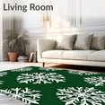 thumbnail image 2 of ODIKA 2'x3' Machine Washable Non-Slip Area Rug, Snowflake Jacquard Table with Crystalline Winter Design High Traffic Rug with Pad, Green, 628845, 2 of 8