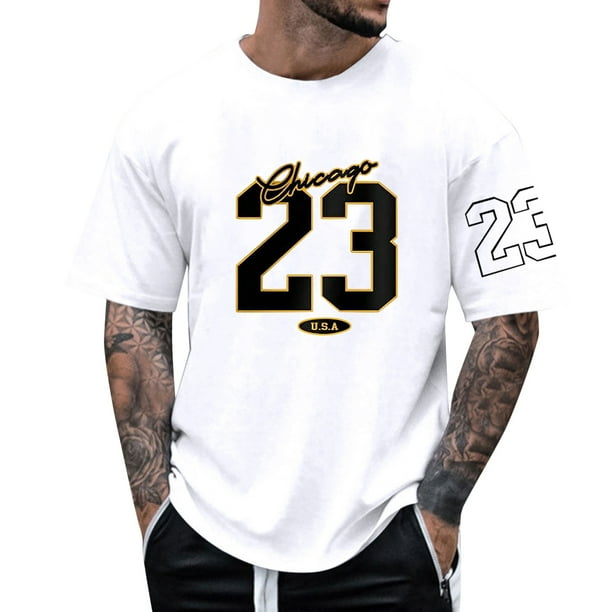 Camiseta personalizada con estampado alfanumérico para hombre - Cuello redondo y manga corta - Mezcla de algodón, nombre/número personalizado para regalos únicos
