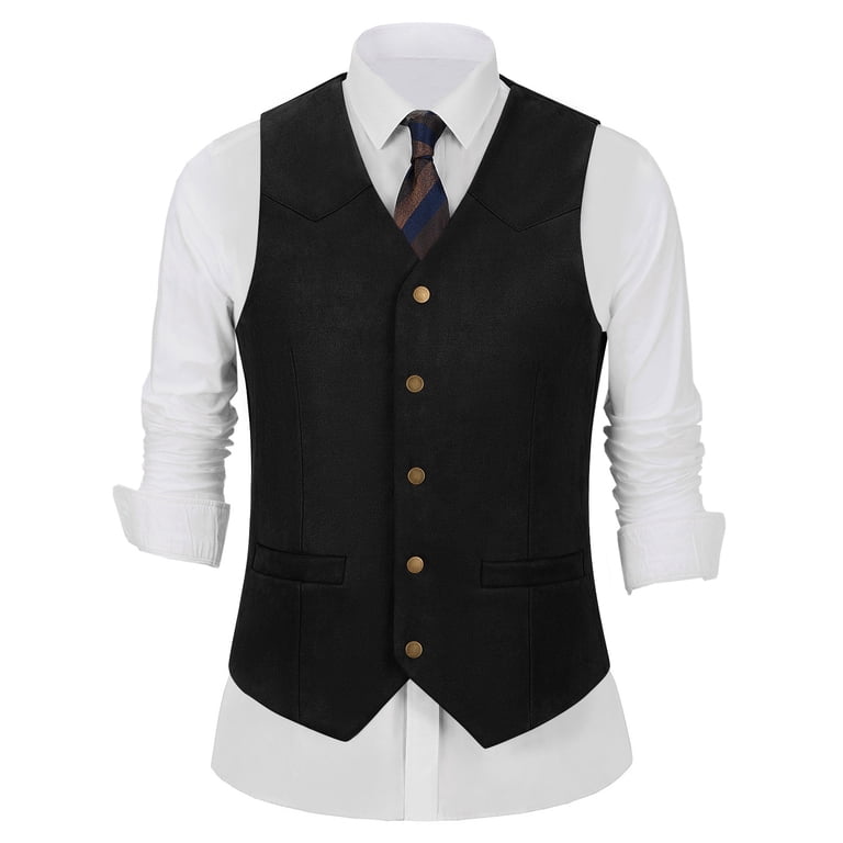 KAJA REALISTIC SUEDE VEST ブラック OVY TOWED22 Men's Suede Leather Vest Casual Cowboy Western Vests Mens