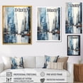 thumbnail image 4 of Designart "New York City Skyscrapers in Blue and Orange Minimalism II" Architecture Framed Wall Art - Industrial Grey Skyscrapers Hallway Framed Wall Art Decor, 4 of 6