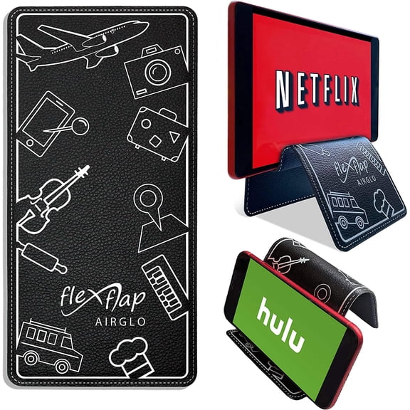 Flex Flap Cell Phone Holder & Flexible Tablet Stand for Airplane Travel, Desk, Bed, Treadmill - Essential Accessories & Cool Gadgets for Flying