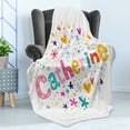 thumbnail image 4 of Catherine Soft Flannel Fleece Blanket, Colorful Alphabet Design Ornate Lettering Nursery Themed Arrangement Dots Pattern, Cozy Plush for Indoor and Outdoor Use, 50" x 60", Multicolor, by Ambesonne, 4 of 5