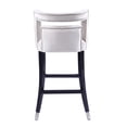 thumbnail image 6 of Counter Height Bar Stools Set of 2, Velvet Dining Chairs with Wood Legs and Nailhead Trim Back, Upholstered Kitchen Island Stools with Footrest for Dining Room Kitchen Bar, Cream, 6 of 7
