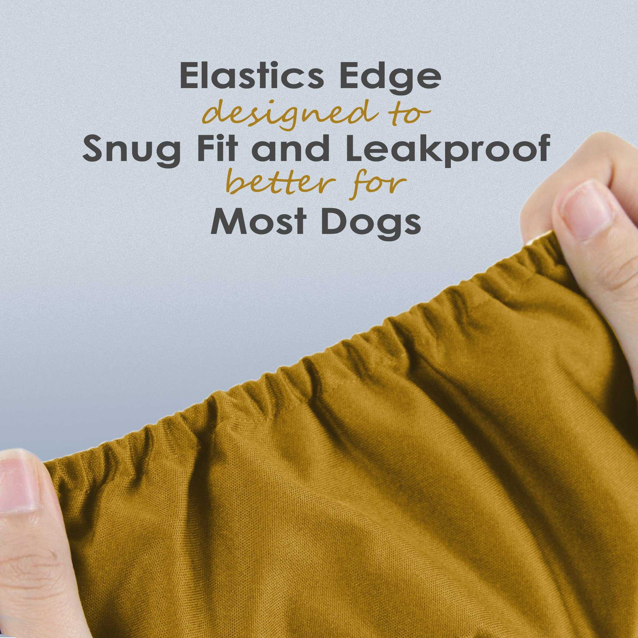 Wegreeco Pack of 3 Reusable Male Dog Belly Band, Washable Premium Male Dog Diapers, Super-Absorbent Dog Wraps, Large, Gold