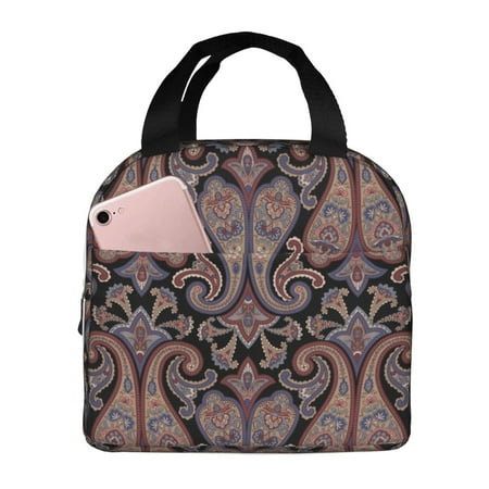 Insulated Lunch Bag for Women Men - Paisley Pattern No.90118 Leakproof Cooler Lunch Box for Women Men  Lunch Tote Bags for Work School Picnic Travel