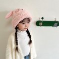 thumbnail image 1 of Gorro de invierno para niños, gorro de felpa de punto con dibujos animados para niños y niñas, cálido, resistente al frío, con lindas orejeras, 1 of 6
