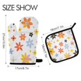thumbnail image 2 of Yayeee Oven Mitts and Pot Holder Set of 4 Heat Resistant Kitchen Gloves Baking Hot Pad, Colorful Retro Floral, 2 of 5