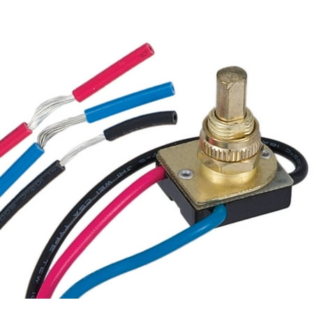 B P Lamp 3 Way Brass Push Canopy Switch