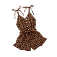 thumbnail image 3 of LA HIEBLA Infant Baby Girls Leopard Rompers Overalls Sleeveless Button Jumpsuits, 3 of 5