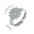 thumbnail image 3 of TopLLC Rings Korean Fashion Moissanite Snowflake Plated Luxury Group Inlaid Simulation Bright Zircon Ring Ring, 3 of 9