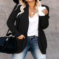 thumbnail image 3 of Womens Long Sleeve Open Front Waffle Chunky Knit Cardigan Sweater Outwear, 3 of 4