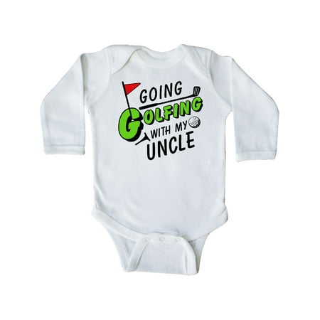 

Inktastic Going Golfing with my Uncle- kids golf Gift Baby Boy or Baby Girl Long Sleeve Bodysuit